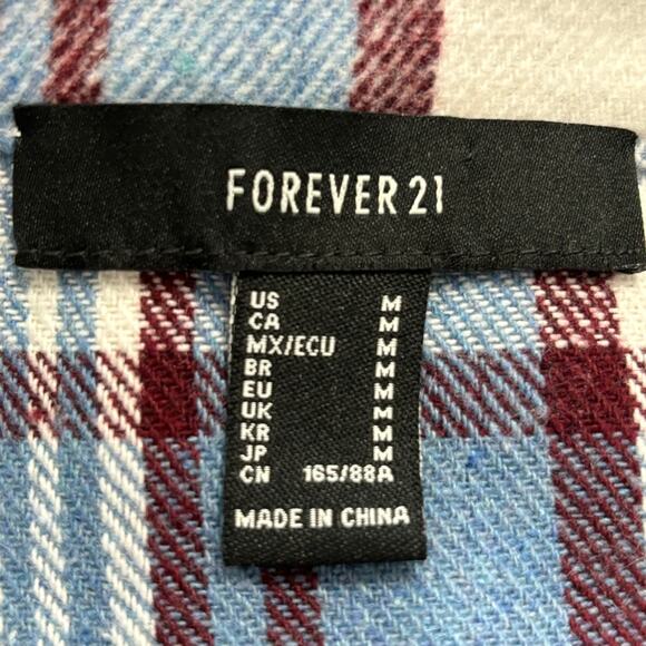 Flannel Plaid Shacket Jacket Wms Medium Cabincore Outdoors Cozycore Forever 21 - Picture 3 of 10